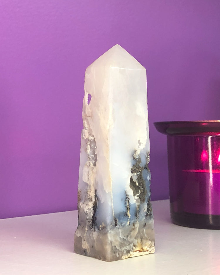 Blue Grey Agate Tower