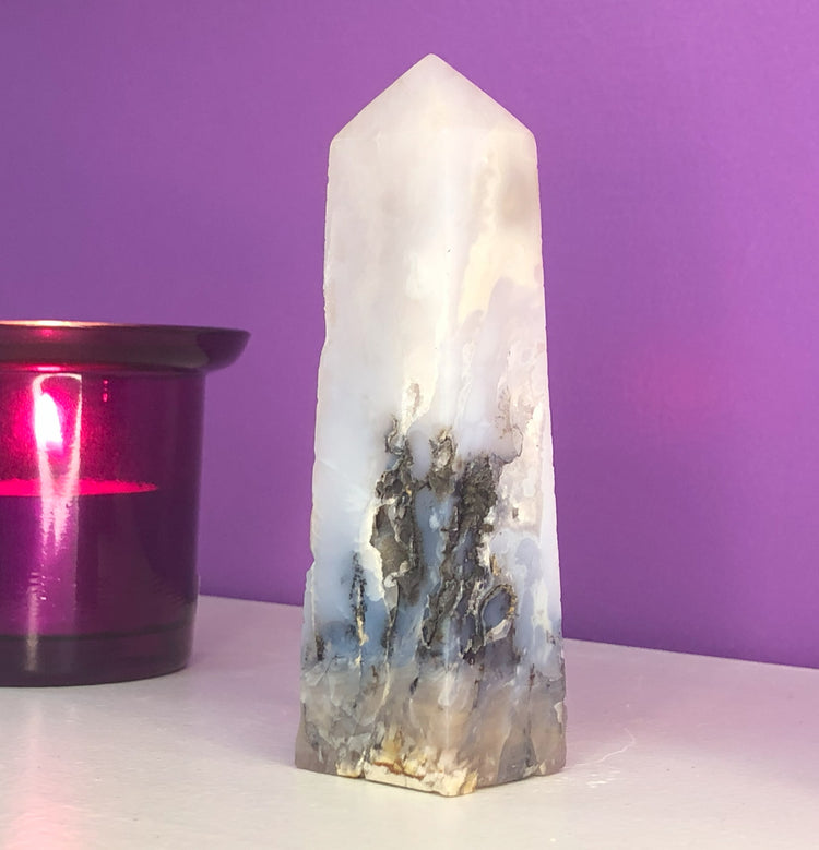 Blue Grey Agate Tower