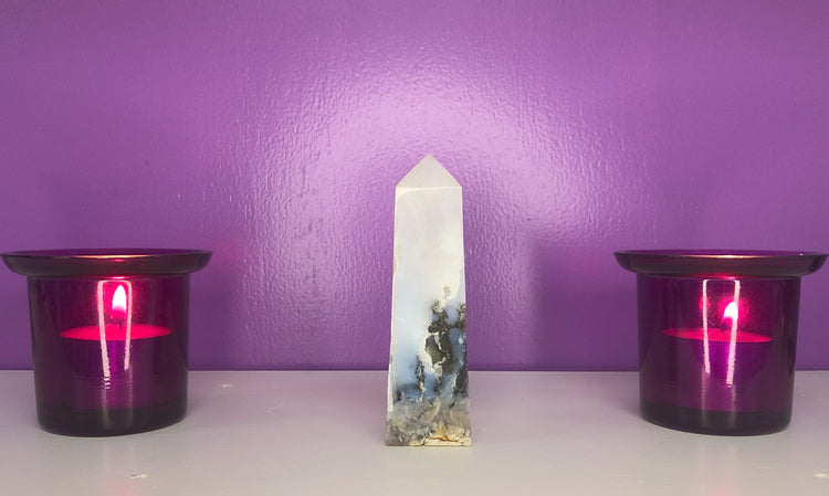 Blue Grey Agate Tower